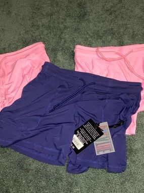 Cowgirl Tuff Women’s Purple Athletic Shorts with Pink Pair